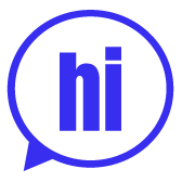 HI in blue speech bubble